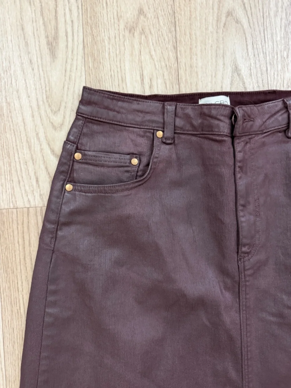 NWOT Anthropologie Pilcro Coated Maxi Denim Skirt, Size 12